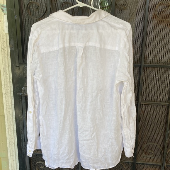 White Button-Up Linen Shirt INC International Concepts XL no flaws - Picture 7 of 7